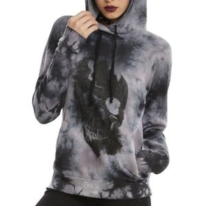 Hot topic glitter skull tie-dye hoodie size M